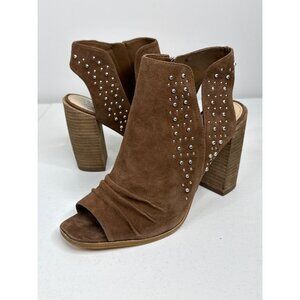 Vince Camuto Sandals Womens Studded Bootie Suede Block High Heel Size 10 Shoes